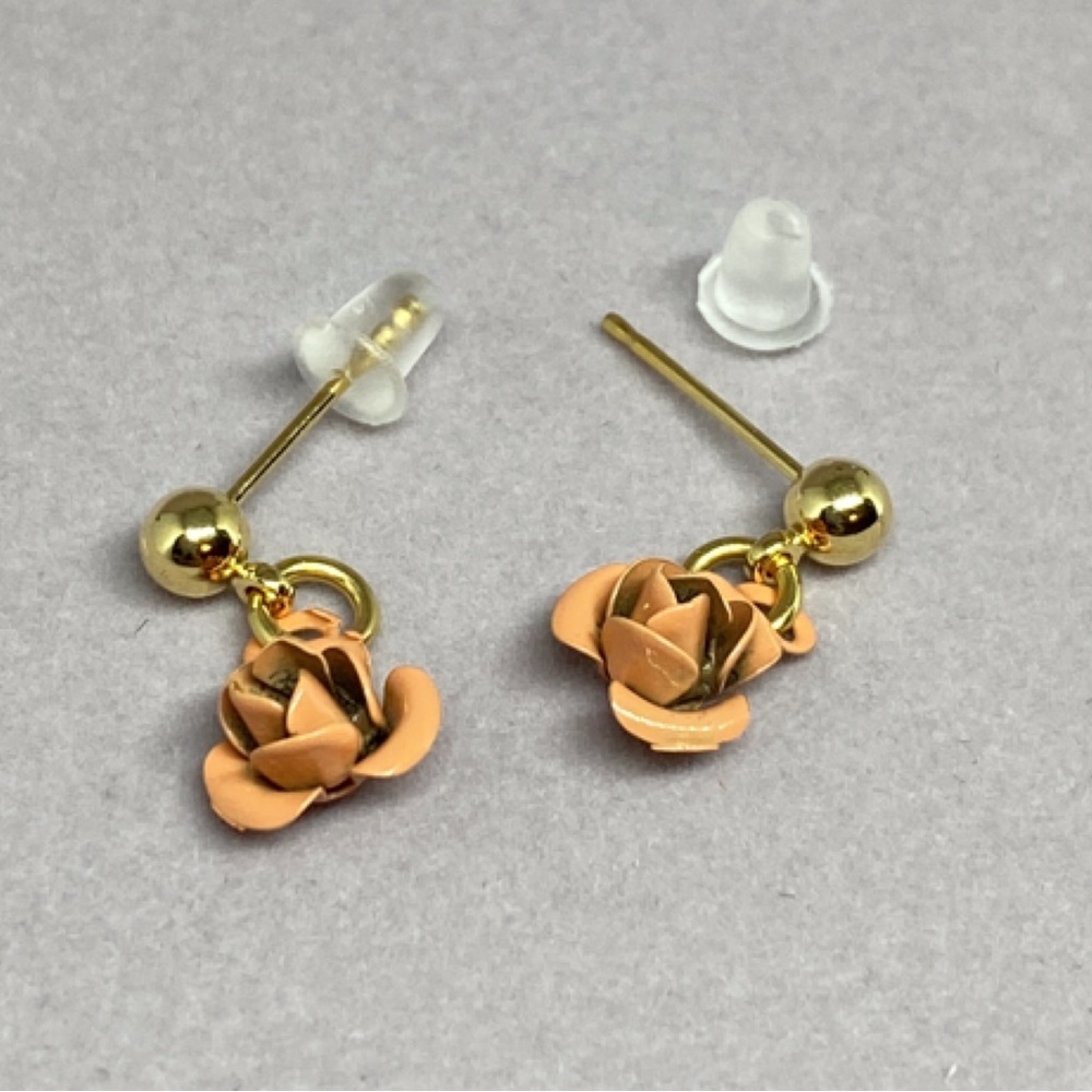 Handmade Tiny Flower Gold Plated Earrings NEW